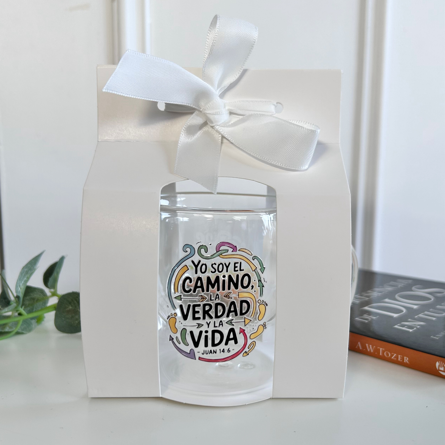 Taza Cristiana “Yo soy el Camino, la Verdad y la Vida” Vidrio 250ml – Regalo Bíblico